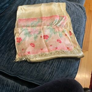 Chic Women's silk scarf  with Floral Accent